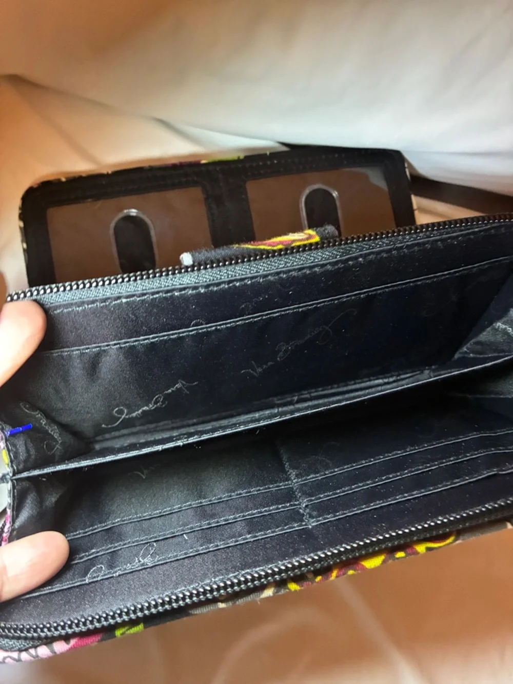 Vera Bradley Black‎ Quilted Crossbody with Floral Wallet